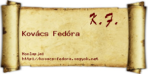 Kovács Fedóra névjegykártya