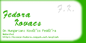 fedora kovacs business card